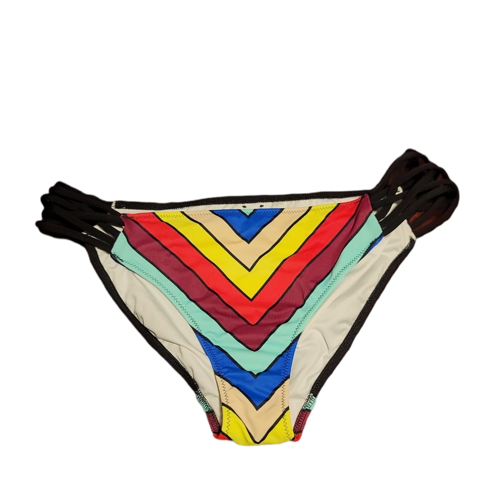 PINK COLOR BLOCK BIKINI BOTTOMS